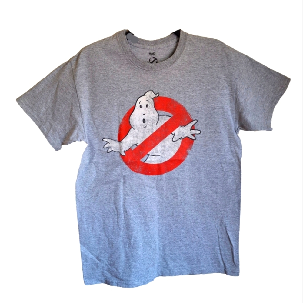 Ghostbusters Gray Mens Medium Ribneck Tshirt M Grey - Picture 2 of 6